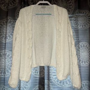 White knit cardigan